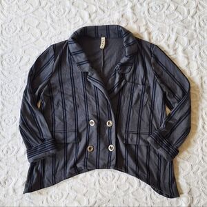 We The Free Stripe Asymmetrical Blazer Jacket XS XSMALL Y2K